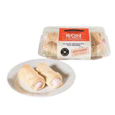 Roulés feuilletés aux fraises